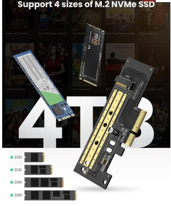 Card chuyển đổi ổ cứng SSD M2 NVMe PCIe 2280 to PCI-E 3.0 Ugreen 70503 cao cấp